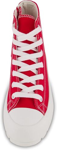 CUSHIONAIRE Women's Vespa high top Canvas Sneaker +Memory Foam and Side Zipper, Chocolate 6.5 in Saudi Arabia