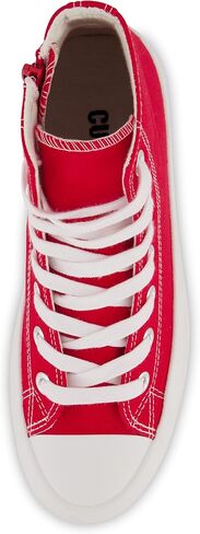 CUSHIONAIRE Women's Vespa high top Canvas Sneaker +Memory Foam and Side Zipper, Chocolate 6.5 in Saudi Arabia