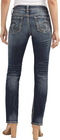 Silver Jeans Co. Women's Suki Mid Rise Curvy Fit Straight Leg Jeans, Med Wash EAE283, 29W x 31L in Saudi Arabia