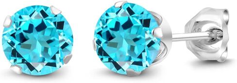 Gem Stone King 925 Sterling Silver Red Garnet Stud Earrings For Women (2.00 Cttw, Gemstone January Birthstone, Round 6MM) in Saudi Arabia