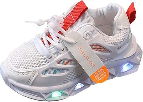 Baby Infant Leather Mesh Lights up Sneakers Lace Breathable First Walking Sport Shoes Toddler Non Slip Casual Sneakers in Saudi Arabia
