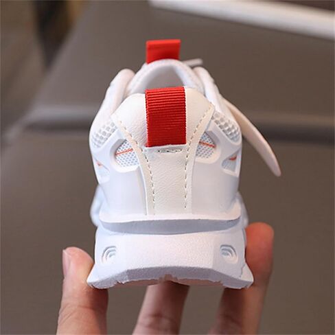Baby Infant Leather Mesh Lights up Sneakers Lace Breathable First Walking Sport Shoes Toddler Non Slip Casual Sneakers in Saudi Arabia