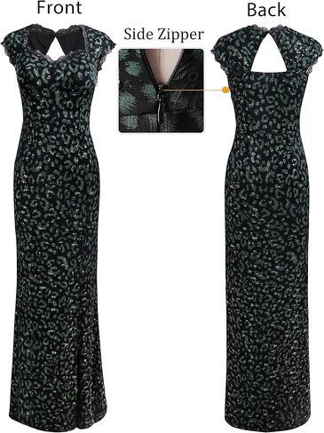 VFSHOW Womens Sweetheart Neckline Floral Lace Formal Prom Open Back Keyhole Maxi Dress Sexy High Split Evening Wedding Guest Long Special Occasion Gown (Red, Medium) 3780 RED M in Kuwait