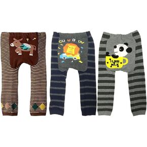 allydrew Baby and Toddler Animal Leggings (Set of 3), 24 to 36 Months, Happy Days
