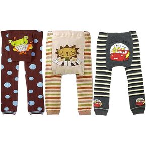 allydrew Baby and Toddler Animal Leggings (Set of 3), 12 to 24 Months, Musical Cars