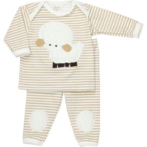 Haute Baby Little Lamb Long Sleeve Baby Boy Legging Set Infant - Beige