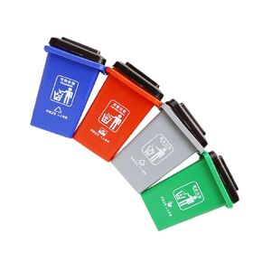 VANZACK 1 Set Mini Garbage Cans for - Fun Trash Can with Curbside Garbage Trucks - Ideal for Desk Organization and Creative Play Perfect for and