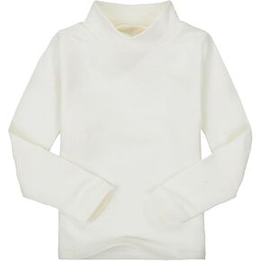 Baby Girls Boys High Neck Color Children's Long Sleeve Base T Shirt for 2 to 7 Years Ruffle Undershirt