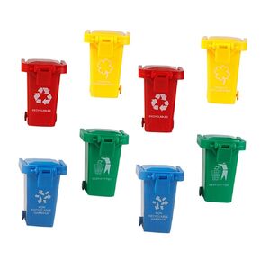 8Pcs Push Open Trash Can Engaging Garbage Sorting Play for Plastic Design Birthday