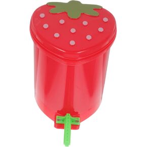Mini Strawberry Trash Can for Birds Intelligent Development for Parrots Desktop Storage Safe Plastic Plaything for Chewing and Fun