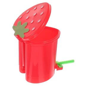 GLEAVI Parrot Strawberry Trash Can Desktop Waste Bin for Birds Fun Chewable Plaything Biting Plastic for Parakeet Intelligence Training