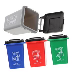 4Pcs Mini Garbage Can Simulation Trash Bins for Educational Plaything for Garbage Classification Environmental Awareness