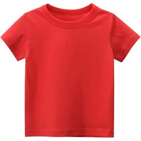 Toddler Girls Boys Jersey Short-Sleeve Basic T-Shirt Casual Tees Undershirt for Kids Solid Summer Baby Boy Clothes