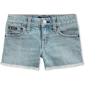 Polo Ralph Lauren Girls Frayed Cotton Denim Shorts 3 3T Blue