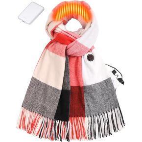 Heated Scarf for Women Rechargeable Include Upgraded Lightweight Battery, with 3 Temperature Levels, Electric Heated Neck Winter Scarf for Cold Weather - Classic Large Tartan in Kuwait