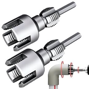 Integrated Internal & External Pipe Threading Tool, PVC Pipe Threader Kit for 1/2" & 3/4" (DN15/DN20) Pipes, Electric Drill Compatible Rethreading Tool for Water Pipe Repair (A, 1/2"+3/4")