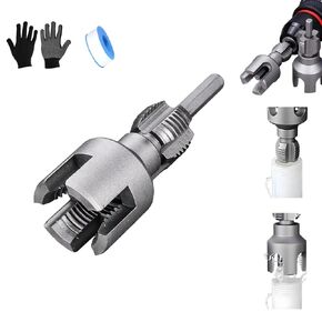 2025 New Dual-Function Pipe Thread Cutting Tool, Integrated Internal & External Pipe Threading Tool, Electric Drill Compatible PVC Pipe Threader Kit, 1/2" 、3/4" Dies, for Home Repair (3/4")