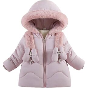 Toddler Winter Jacket Hooded Quilted Puffer Coat Warm Lightweight Baby Boys and Girls Wear Soft Outerwear Comfortable