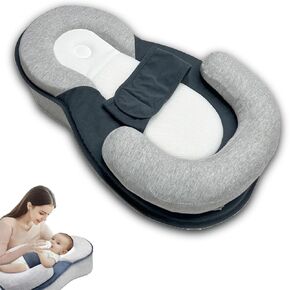 Baby Wedge Pillow for Newborn Support, 2025 New Adjustable Baby Feeding Support Pillow for Reducing Spit-Up, Anti Reflux Newborn Feeding Pillow, Babies Reflux Wedge Breastfeeding Pillow (Grey)