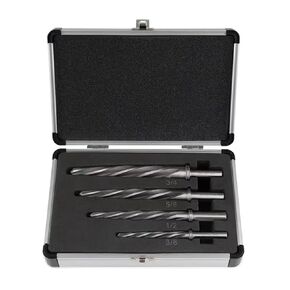 M2 HSS Taper Chucking Reamer, Bridge Construction Reamer Drill Bit 4Pcs Set, to Align or Enlarge Holes Easy to Use