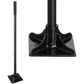 Steel Tamper 8"x8", Heavy Duty Ground Tamper Tool with 59 Inch Handle, Rubber Grip for Laborsaving Leveling Soil, Asphalt, Gravel Driveway and Dirt Compaction
