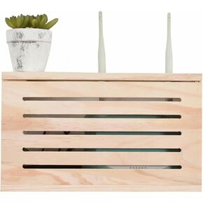 Woodenrouter - Storage Box Mounted On The Wall for Living Room, Wood Multifunction Storage Box ~/
