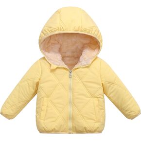 Happy Cherry Baby Girls Boys' Fleece Lined Jackets With Hooded Toddler Winter Warm Thick Outerwear