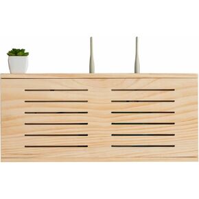 Wooden Network Set-Top Box Wall Mount WiFi Router Storage Box Wireless Router Fences Storage Rack for Home Bedroom Office~/