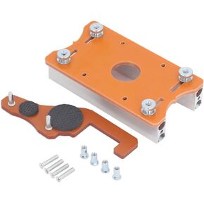 Wood Router Table Insert Plate for 65mm Trimmer, Accuracy Router Slotting Positioning Bracket, Durably Aluminum Alloy Construction, Wood Board Thickness, Integrated