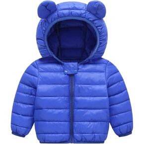 Baby 3D Bear Ear Jackets Little Boys Zip Up Coats Toddler Girls Fleece Jackets Kids Hoodies Outerwear