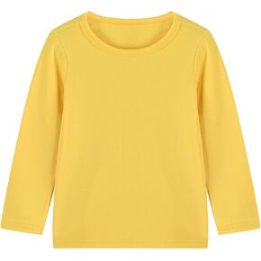 ACSUSS Kids Girls Long Sleeve Solid Color T-Shirt for Boys Cotton Tees Basic Undershirts Base Layer Tops in Saudi Arabia
