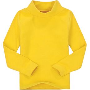 Little Girl Boys Solid Turtleneck T-Shirt Toddler Basic Undershirts Kid Cotton Long Sleeve Pullover Blouse Top Tee