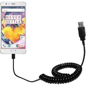 Unique Coiled USB Charge and Data Sync Cable Compatible with OnePlus 3T - Charging and HotSync Functions with one Cable. Built with TipExchange