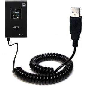 Unique Gomadic Coiled USB Charge and Data Sync Cable Compatible with Nexto Di Extreme ND-2730 / ND2730 - Charging and HotSync Functions with one Cable. Built with TipExchange