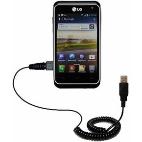USB Charging Data Coiled Cable for The LG Motion Will Charge and Data sync with one Unique TipExchange Enabled Cable