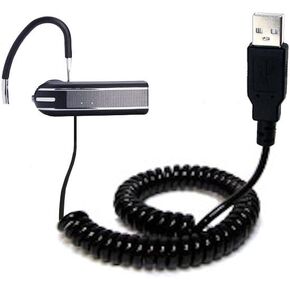 Coiled Power Hot Sync USB Cable Suitable for The BlueAnt Q3 Premium with Both Data and Charge Features - Uses TipExchange Technology