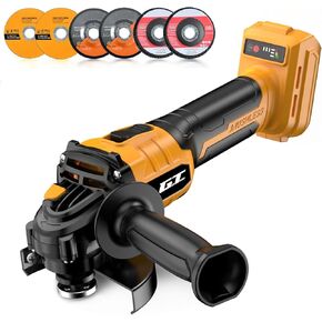 Cordless Angle Grinder Compatible with Dewalt Battery 20V Max, 4-1/2 Inch Power Electric Angle Grinder Tool with Handle, 6 Discs for Grinding, Cutting, Polishing