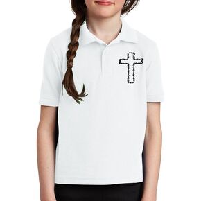 Polo Shirts for Boys Girls Short Sleeve Aesthetic Tennis Tops Tween Cross Print Collared Tops School Uniform Shirts