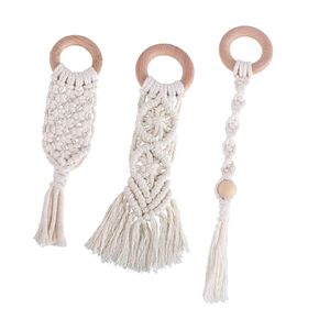 Milisten 3 Pcs Hand Woven for Safe Rope Grinding Rods for Healthy Teeth Easy to Clean and Durable Teething Relief