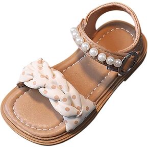 Infant Baby Toddler Girl Casual Buckle Sandal Open Toe Ruffle Dot Bow Flower Dress Soft Sole Beach Shoes