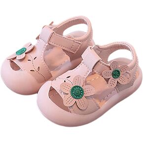 BILIKEYU Toddler Little Girls Flower Summer Sandals Lightweight Anti-bump Hiking Outdoor Open toe Sandals for Kids