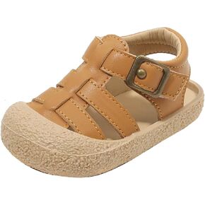 Baby Toddler Girl Boy Infant Beach Closed-Toe Sandal Anti Slip Rubber Sole Outdoor First Walking Crib Shoes
