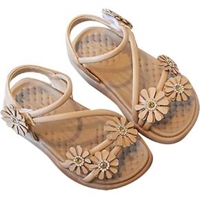 Infant Newborn Baby Girl Open-Toe Flat Breathable Comfortable Cute Bow Beach Soft Sole Beach Water Sandals