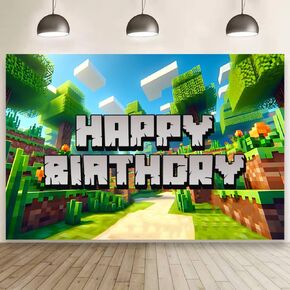 ديكورات حفلة عيد ميلاد Pixel ، 5 × 3 قدم عيد ميلاد سعيد لافتة شعار BACKDROP لافتة لزخارف الحفلات في الهواء الطلق.