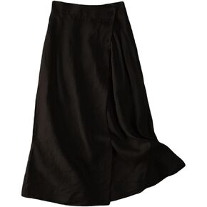 Women's Summer Elastic Swing Midi A Line Skirt Button Front High Waist Skirts Casual Trendy Beach Western Skirts