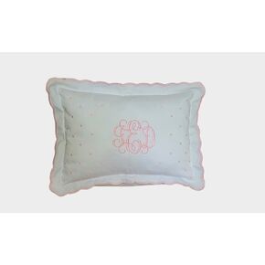 Monogram Baby Pillow Sham in Pink Throw Crib Pillow Embroidered Personalized