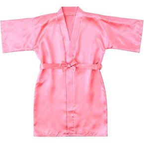 Toddler Kids Baby Boys Girls Silk Satin Bath𝐫obe Long Sleeve Kimono 𝐑obes Infant 𝐍ightgown 5t Jacket Girls