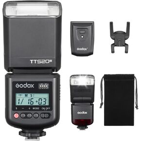Godox TT520 III TT520III Camera Flash ، فلاش حذاء ساخن عالمي ، GN33 يدوي مع جهاز إرسال لاسلكي RT-16 ، متوافق مع Canon Nikon Sony Pentax Olympus Fuji Panasonic كاميرا مع حذاء ساخن