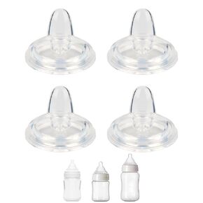 Sippy Nipples for Evenflo Balance Wide Neck Bottles, Soft 100% Silicone Wide Neck Spout Nipples, 6m+, 4 Count