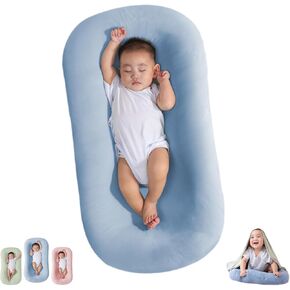 Baby Lounger - Baby Lounger for Newborn, Baby Lounger Pillow, Breathable & Soft, Portable Infant Lounger for Baby Home and Travel (Pink)